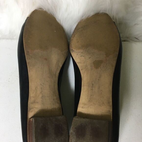 J Crew  flats ballet shoes black &cream size 10 - Picture 10 of 11